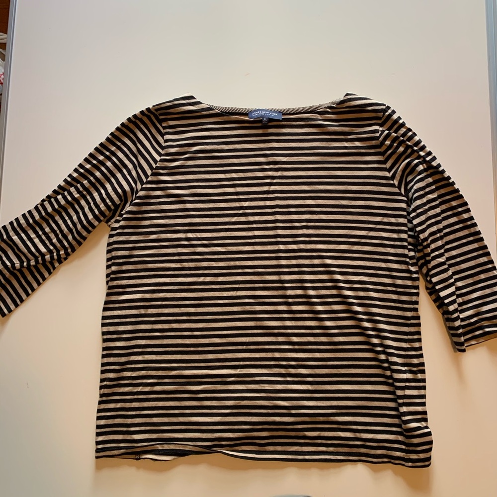 Jones New York signature black/tan strip jersey 2X